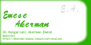 emese akerman business card